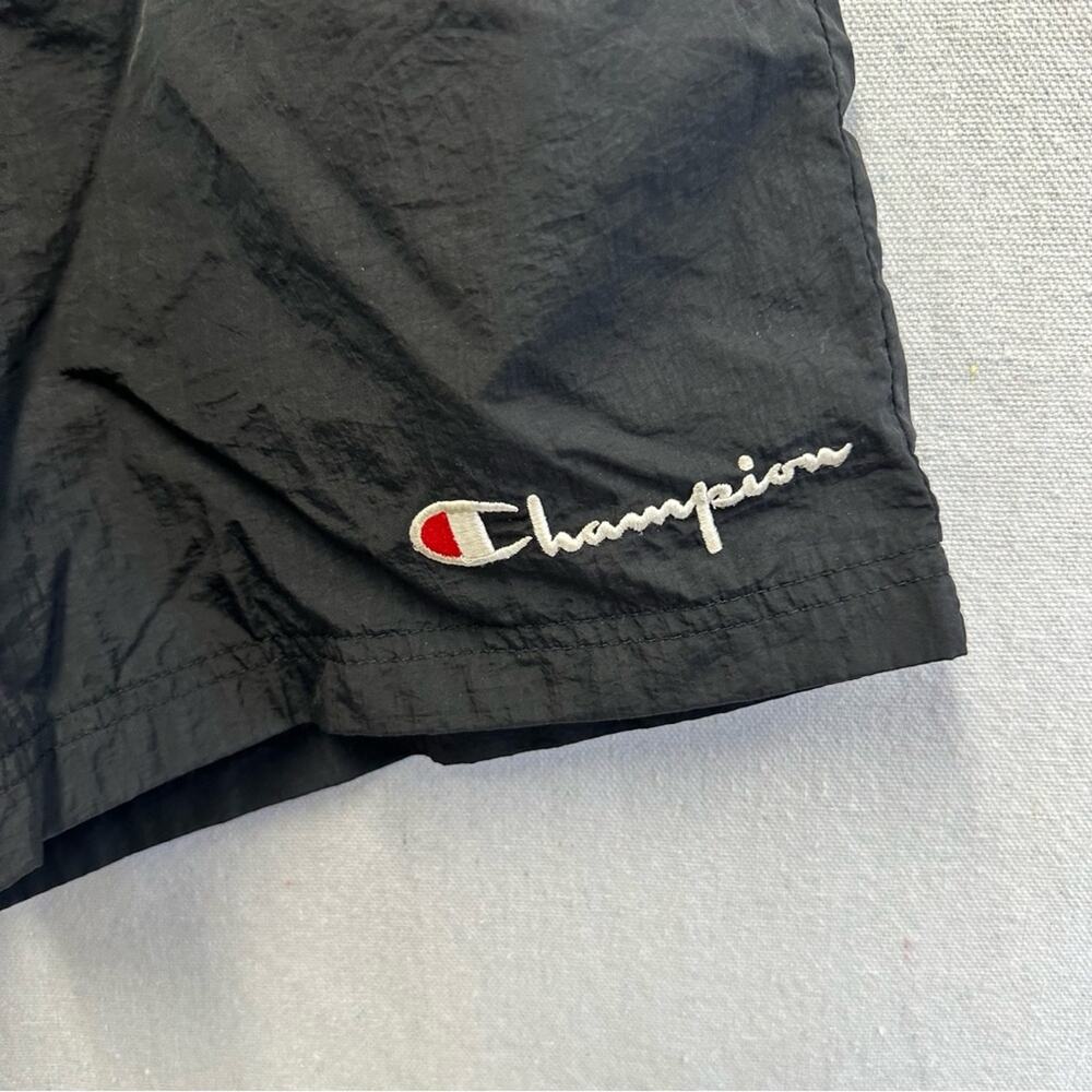 Champion‎ vintage 90s black nylon gym track shorts pockets mesh lined size small - Picture 4 of 14